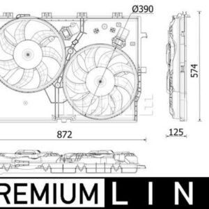 Kühlmittelkühler-/Kondensator-Lüfter FIAT DUCATO - MAHLE