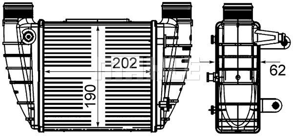 Ladeluftkühler AUDI A4 2.0 TFSI - MAHLE