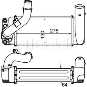 Ladeluftkühler TOYOTA YARIS 1.4 D - MAHLE