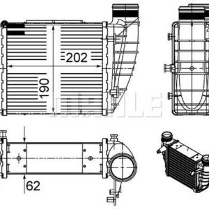 Ladeluftkühler AUDI A4 / A4 QUATTRO 2.0 - MAHLE