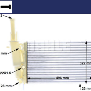 Kühlmittelkühler FIAT PUNTO I / LANCIA Y - MAHLE