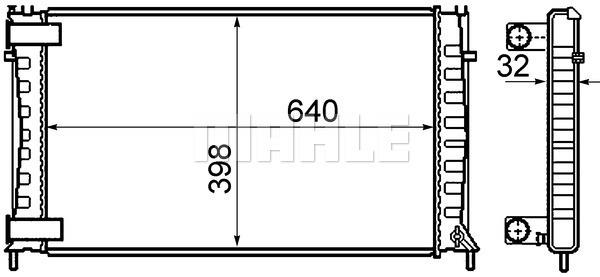Kühlmittelkühler CITROEN XM / XM BREAK - MAHLE