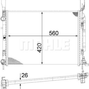 Kühlmittelkühler RENAULT KANGOO - MAHLE