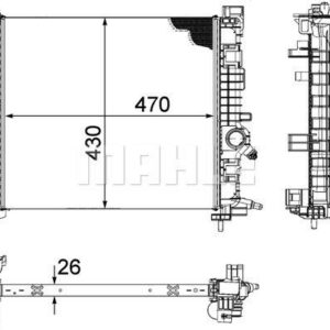 Kühlmittelkühler OPEL MERIVA - MAHLE