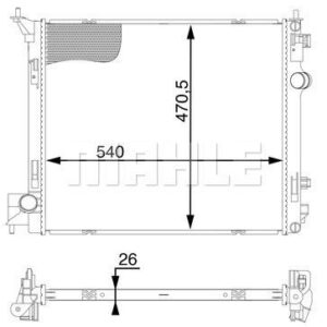 Kühlmittelkühler NISSAN QASHQAI - MAHLE