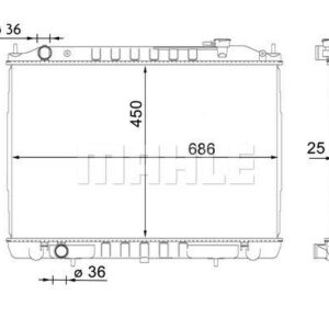 Kühlmittelkühler NISSAN KING CAB 2.5 03/02 - MAHLE