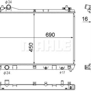 Kühlmittelkühler Suzuki Grand Vitara 2006- - MAHLE