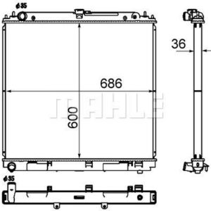 Kühlmittelkühler NISSAN PATHFINDER 2005- - MAHLE