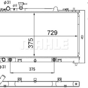 Kühlmittelkühler Mazda 6 2007- - MAHLE