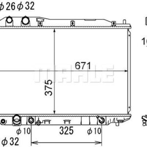 Kühlmittelkühler Honda Civic VII 2005- - MAHLE