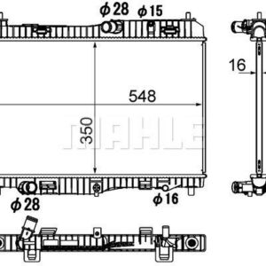 MOTOR SU RADYATORU FIESTA 08 12 VI 08 1.4 EFI AT 1.4 1.6 OTOMATIK ŞANZIMAN 350 538 16 - MAHLE