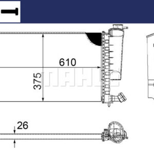 Kühlmittelkühler PEUGEOT 306/CITR XSARA/ZX - MAHLE