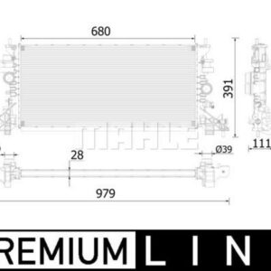 Kühlmittelkühler OPEL ASTRA K 1.6 15- - MAHLE