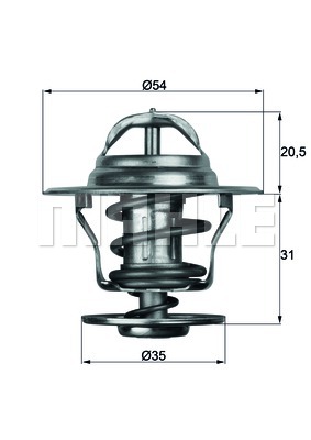 TERMOSTAT LGN-ASTRA-GOLF-JETTA-PASSAT-CORDOBA-IBIZA-TOLEDO-CADDY 87C - MAHLE