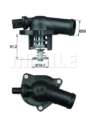 x TERMOSTAT KOMPLE GOLF IV-BORA-A2- 1.6 FSI-LUPO 1.4 FSI 109C - MAHLE