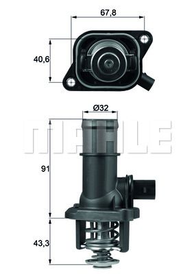 TERMOSTAT KOMPLE A3-CORDOBA-IBIZA III-OCTAVIA-BORA-GOLF IV-POLO-1.6 105C - MAHLE