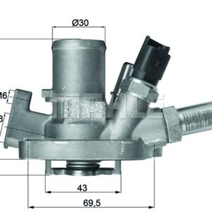 TERMOSTAT 80C KOMPLE PUNTO EVO 09-12 -PUNTO 12 BRAVO II 08 500 08 1.4-1.4 16V - MAHLE