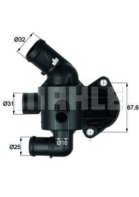 TERMOSTAT KOMPLE 87C CADDY GOLF JETTA PASSAT TIGUAN LEON OCTAVIA A3 2.0 TDI CFFA CFFB CFGB CLLA - MAHLE