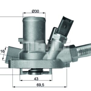 TERMOSTAT KOMPLE LINEA-BRAVO II-GRANDE PUNTO 1.4 T-jet 07 G1019.80 - MAHLE