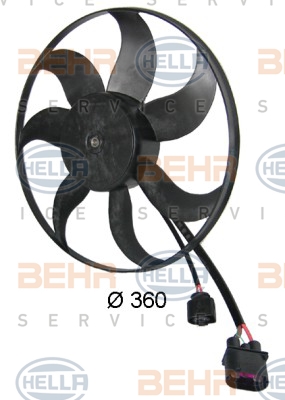 FAN MOTORU DAVLUMBAZLI SOL CADDYIII 1.4-1.4 16V-1.6 04 GOLF V 1.4 TSI-1.6 FSI 03-08 220W-363mm - MAHLE