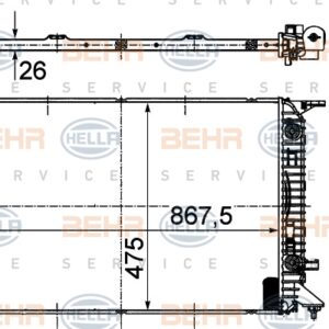 RADYATÖR AUDI A4-A5 1.8 TFSI-2.0 TFSI 07 Q5 2.0 TFSI QUATTRO 09 OTOM. 868x 475x26 - MAHLE