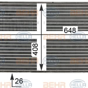 RADYATÖR GOLF V-CADDY III-JETTA III-PASSAT-TOURAN-A3-LEON-OCTAVIA AC KLİMASIZ MEK OT OM 650x396x25 - MAHLE