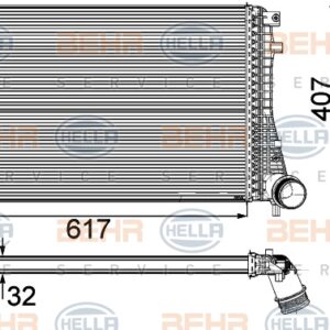 TURBO RADYATÖRÜ INTERCOOLER VW PASSAT 1.6TDI-2.0TDI-2.0TDI 16V 05-10 617x407x32 - MAHLE