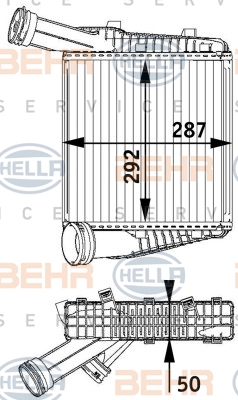 TURBO RADYATÖRÜ INTERCOOLER VW TOUAREG 2.5 R5 TDI 03-10 3.0 V6 TDI 10 Q7 3. 0TDI 07 287x292x - MAHLE