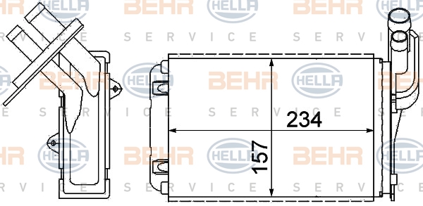 KALORİFER RADYATÖRÜ MGN I-CLIO I-R19 234x157X42 - MAHLE