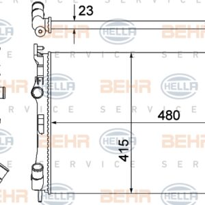 RADYATÖR CLIO II 1.5DCi AC KLİMASIZ MEK 480x415x23 - MAHLE