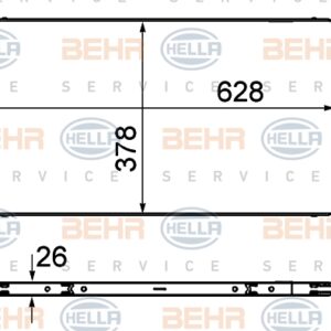 RADYATÖR MGN III 09 SCENIC III 09 1.5DCI-1.4TCE MEK AC KLİMASIZ 628x378x26 - MAHLE