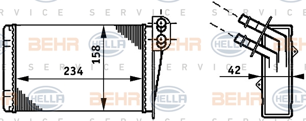 KALORİFER RADYATÖRÜ CLIO II 00 SYMBOL II 08 234x158x42 - MAHLE