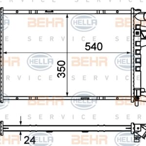 RADYATÖR CORSA C 1.4-1.8 MEK OTOM AC 540x350x24 - MAHLE