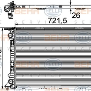 RADYATÖR AUDI A4 1.8TFSI-2.0TFSI/TDI 08 A5 1.8TFSI 08 Q5 2.0TFSI/TDI 09 720x47 7x26 Mek.Şnz - MAHLE