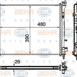 RADYATÖR CLIO II-SYMBOL II 1.5DCI AC MEK 480x390x26 - MAHLE