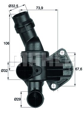 TERMOSTAT GOLF V-VII-JETTA III-PASSAT-A3 04-12 ALTEA 06-09 LEON 05-09 OCTAVIA 05-13 2.0 87C - MAHLE