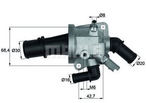 TERMOSTAT KOMPLE 88C ALBEA-DOBLO-PALIO-PUNTO-PANDA 1.3 CORSA C-COMBO-MERIVA-TIGRA-1.3 CDTI - MAHLE