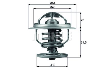 TERMOSTAT 87C CADDY III-GOLF V-PASSAT 05-09 A3 05-08 IBIZA IV-LEON 05-10 1.9-2.0 - MAHLE