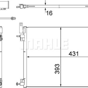 A/C-Kondensator SAAB 9-3 05-06 - MAHLE