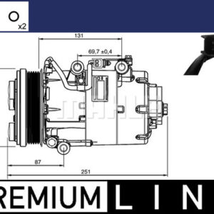 A/C-Kompressor FORD FOCUS II / C-MAX - MAHLE