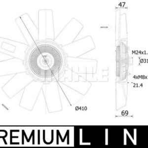 Kühlmittelkühler-/Kondensator-Lüfter GAZ 3302 - MAHLE