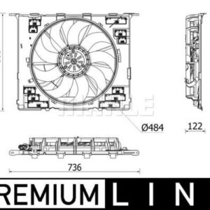 KOMPLE FAN 400 W 12 V BMW B58 B48 G30 G31 G32 17 20 G11 G12 15 20 PREMIUM LINE - MAHLE