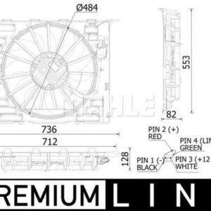 Kühlmittelkühler-/Kondensator-Lüfter BMW 5 G30.M5 / 7 G12 - MAHLE