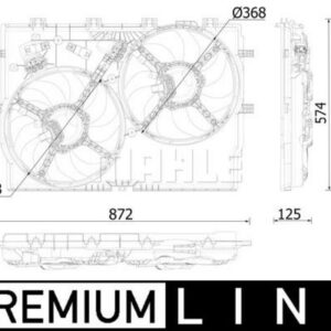 Kühlmittelkühler-/Kondensator-Lüfter FIAT DUCATO - MAHLE