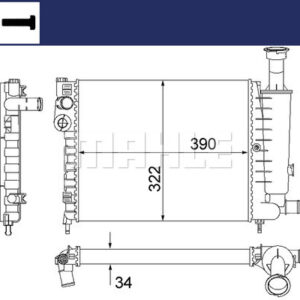 Kühlmittelkühler CITROEN AX - MAHLE