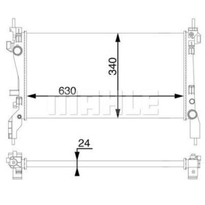 Kühlmittelkühler FIAT QUBO 1.3D MULTIJET - MAHLE