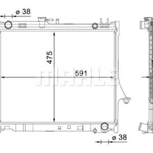 Kühlmittelkühler ISUZU D-MAX2.5 DITD 10/02 - MAHLE