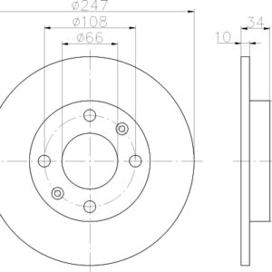 ÖN FREN AYNASI P106 91-05 306 93-01 206 98-00 SAXO 96-04 C15 84-00 ZX 91-97 247.7x9.9x4DL - MARELLI