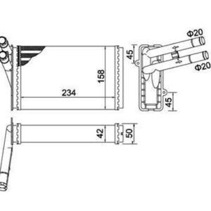 KALORİFER RADYATÖRÜ PASSAT 96-00 A4 95-00 234x157x42 - MARELLI