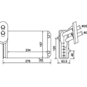KALORİFER RADYATÖRÜ A3-CADDY-GOLF-JETTA-POLO-IBIZA-CORDOBA-OCTAVIA-1.4-1.6-1.8-1.9TDI-2.0 234x155x42 - MARELLI